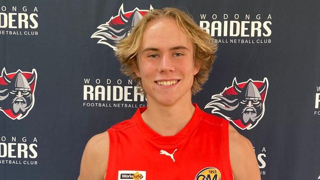 Wodonga Raiders player Nelson Bowey was nominated as a rising star this season. Picture: Wodonga Raiders Football Netball Club.