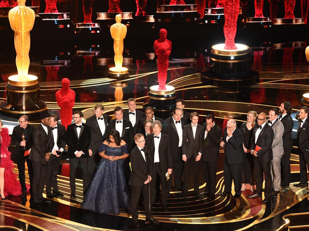 The cast and crew of 'Green Book' accept the Best Picture award. Picture: Kevin Winter/Getty Images