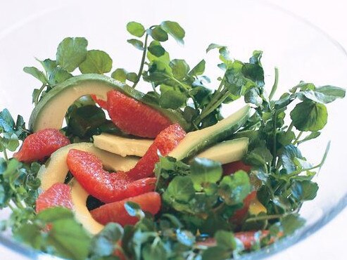 Watercress and grapefruit salad.