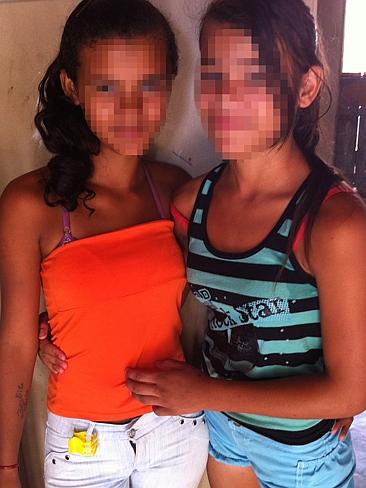 Rebeca, 15, and Milena, 12, child prostitutes rescued from the town of Salgueiro. Picture: Matt Roper.