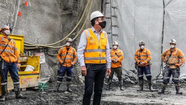 Daniel Andrews inspects the Metro Tunnel