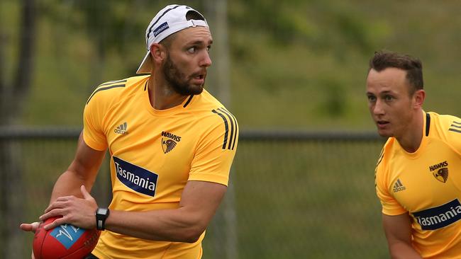 Jack Gunston spends plenty of time up the ground for the Hawks. Picture: Wayne Ludbey