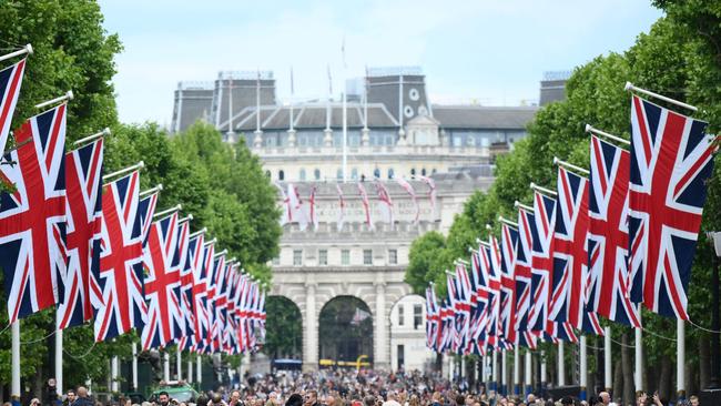 The Queen’s platinum jubilee celebrations will be inescapable in coming days. Picture: AFP