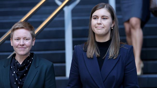 Higgins and Yates after a meeting with then prime minister Scott Morrison. Picture: NCA NewsWire / Damian Shaw