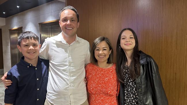 Nathan Hagarty, pictured with his family, says he is overwhelmed by the news but is ready to serve his community for the next four years. Picture: Annie Lewis