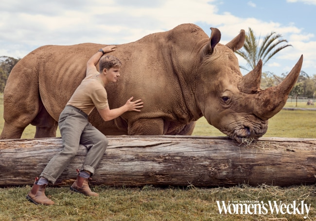 The photos were taken at the Irwin family-owned Australia Zoo.