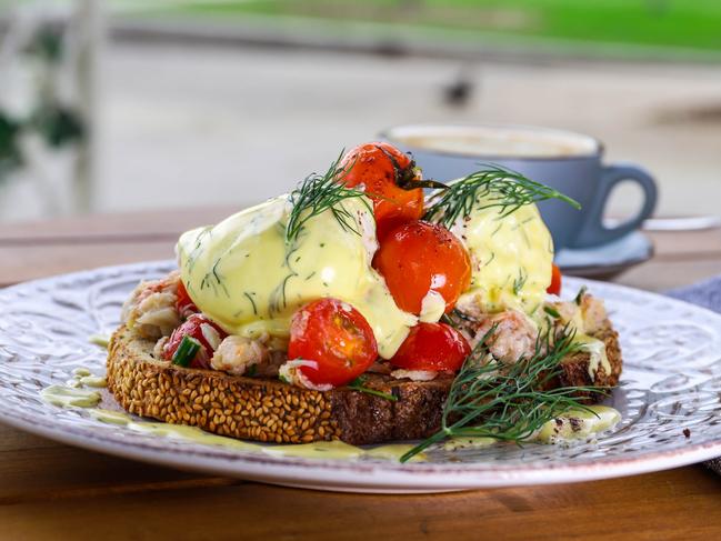 Eggs Benedict with crab meat. Picture: Jenifer Jagielski