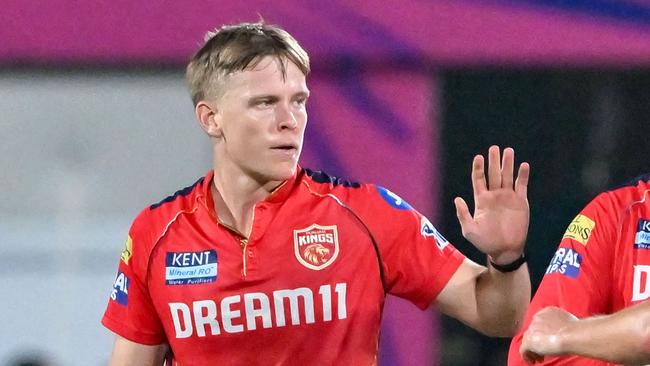 Wily fast bowler Nathan Ellis will play for Chennai Super Kings after spending two seasons with Punjab Kings. He was snapped up for A$365,000. (Photo by Biju BORO / AFP)
