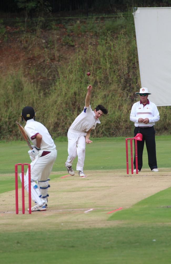 Joey Laner bowling for Marist College Ashgrove this year.