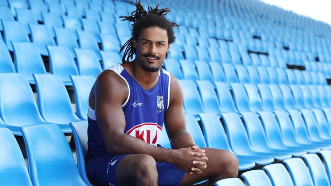 Jayden Okunbor will make his NRL debut for the Bulldogs this weekend. Picture: David Swift.