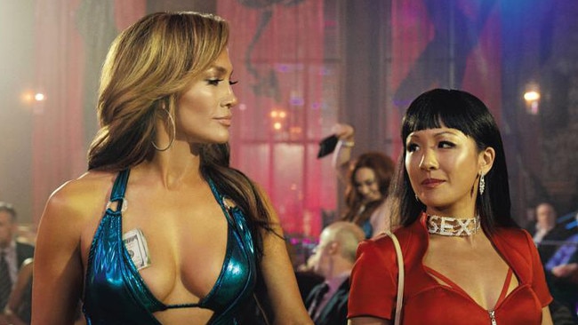 Jennifer Lopez and Constance Wu in a scene from the movie Hustlers. Supplied: Roadshow Films.