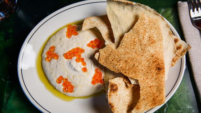 Longsong’s smoked whipped fish with flatbread. Picture: Nicole Cleary