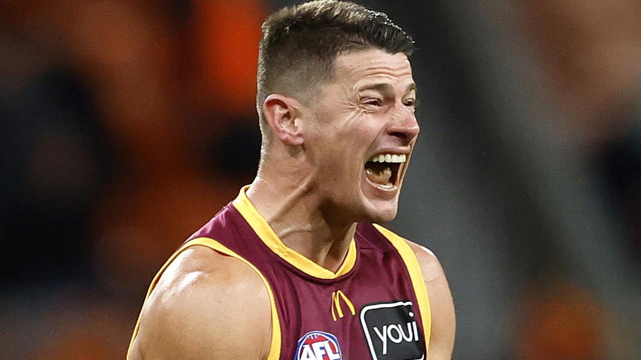 Brisbane's Dayne Zorko celebrates the win during the AFL Semi Final match between the GWS Giants and Brisbane Lions at Engie Stadium on September 14, 2024. Photo by Phil Hillyard(Image Supplied for Editorial Use only - **NO ON SALES** - Â©Phil Hillyard )