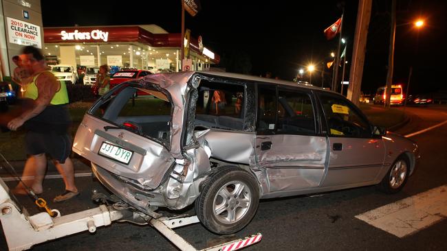 Multi vehicle crash on the corner of Southport Nerang Road and Currumburra Rd Ashmore.