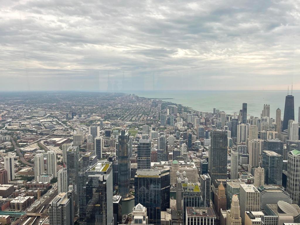 The view from The Ledge at Willis Tower. Picture: Natalie Brown/news.com.au