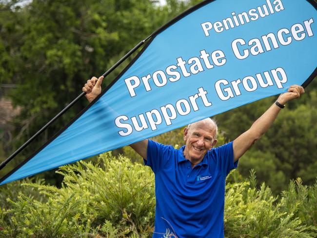 Winston Trood mans the phones for the Peninsula Prostate cancer Support Group, had the disease and is now cancer free. Picture: Andy Brownbill