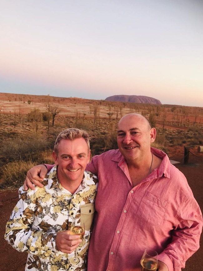 Travel guides Brett and Matt Fren at Uluru.