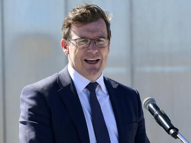 Minister for Population, Cities and Urban Infrastructure Alan Tudge gives a speech during the official opening of the Western Sydney International Experience Centre, Luddenham, NSW, Monday, September 2, 2019. ( AAP Image/Bianca De Marchi) NO ARCHIVING