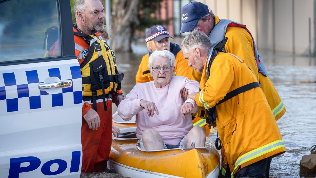 Boats were used to reach stranded residents in Rochester. Picture: Jason Edwards