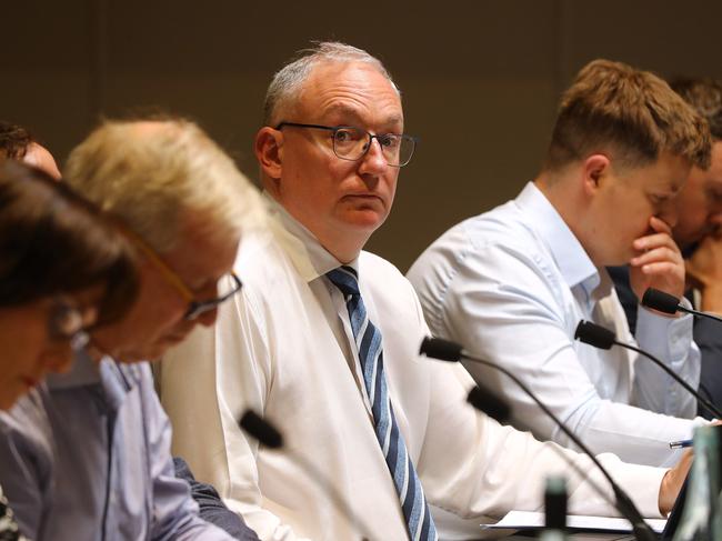 Chairman David Limbrick at The Victorian Legislative Council Select Committee investigating the cancellation of the 2026 Commonwealth Games. Picture: Alison Wynd