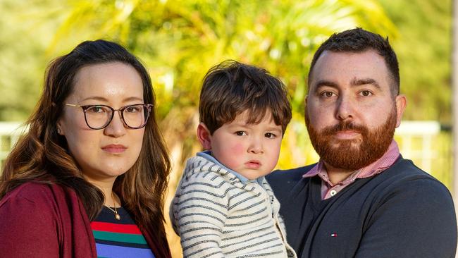 Jonathan Hamilton with wife Dr Jade Sun and their son William Hamilton. Picture: MARK STEWART