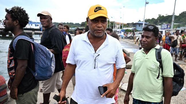 Solomon Islands politician Daniel Suidani leaves for his hometown to cast his vote in the country’s general elections in Honiara on Monday. Picture: AFP