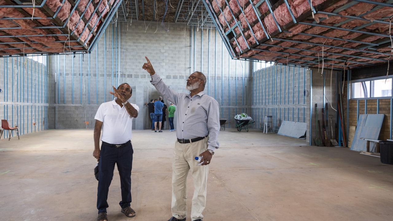 Fr Nandana Saparamadu (left) of St Patrick's Cathedral and Toowoomba Islamic Society president Professor Shahjahan Khan during a tour of the under construction Toowoomba Mosque on Mosque Open Day, Saturday, November 14, 2020. Picture: Kevin Farmer