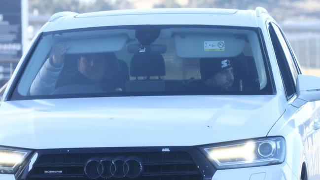 Hamzy’s older brother Khaled (right) was among the family outside Macquarie Correctional Centre to see “Little Crazy” walk free on parole.