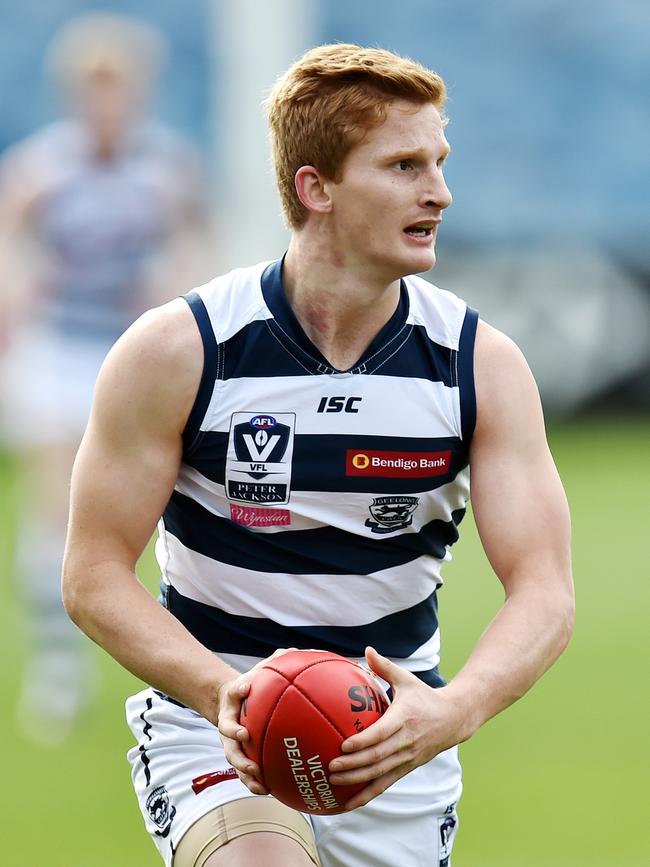 Dean Gore in action for Geelong’s VFL side. Picture: Nigel Hallett