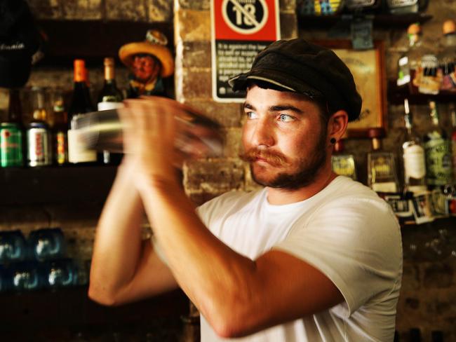 Manager Aaron Roberts makes a Lagerita. Picture: Braden Fastier