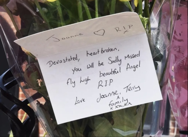 Touching tributes have been left outside Joanne's home. Picture: Tracey Kandohla