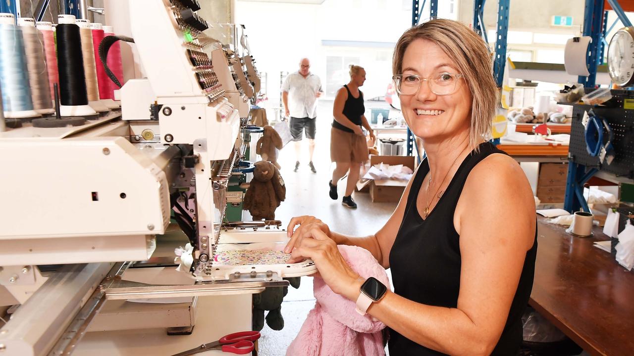 My Teddy staff member Tenille Biggs at the company’s Caloundra manufacturing warehouse. Picture: Patrick Woods.