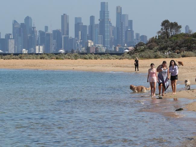 MELBOURNE, AUSTRALIA- NewsWire Photos JANUARY 3, 2025: People enjoy the sun and water at Brighton beach ahead of a weekend heatwave across Victoria. Picture:  NewsWire/ David Crosling