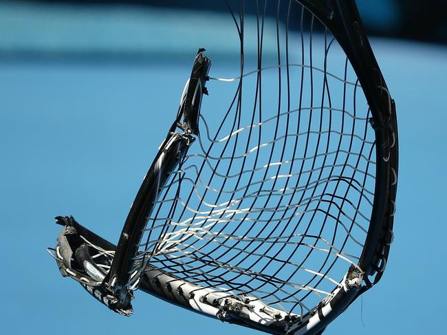 Alexander Zverev’s racquet. Picture: Michael Klein