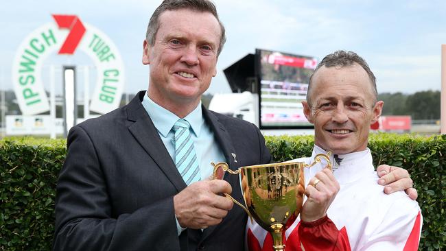 Promising partnership: David Vandyke and Damian Browne after winning the Ipswich Cup. Picture: Liam Kidston