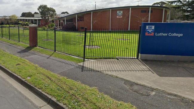 Michelle Bullas and a male driver had a dispute outside Croydon Hills' Luther College on September 12, 2021. Picture: Google Street View