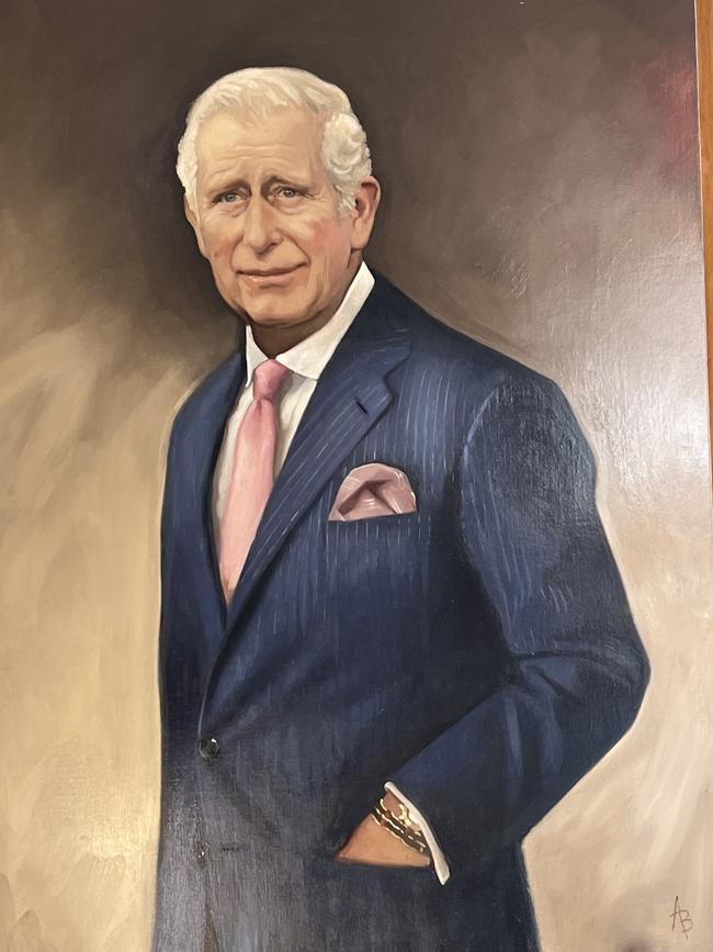 The first official portrait of King Charles, by artist Alistair Barford. Picture: Danielle Gusmaroli