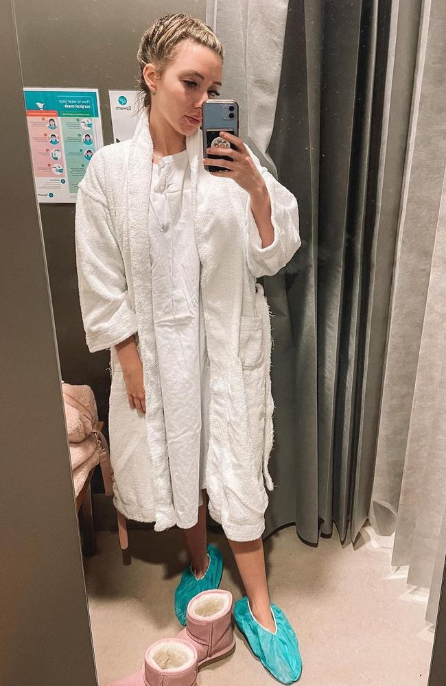 Barnett after surgery to remove another ovarian cyst in 2020. Picture: Instagram