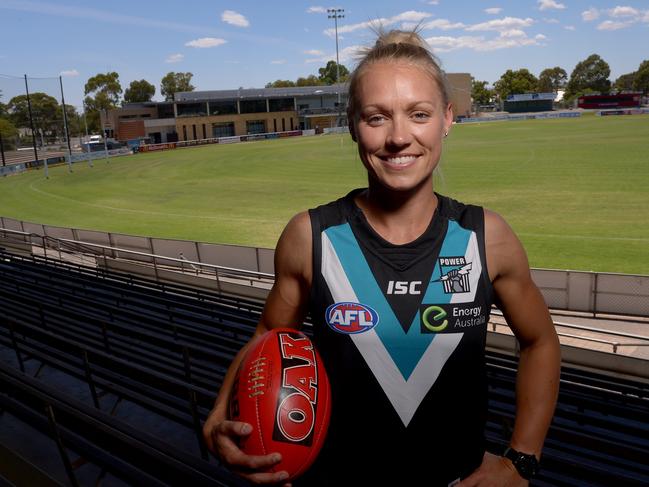 16/12/15. The announcement of Erin Phillips commitment to a Port Adelaide Women's Football Team.Pic Keryn Stevens