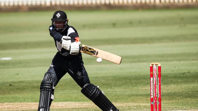 Josh Clarke blasted a match winning unbeaten century for Wests in the opening round of the Belvidere Cup at Pratten Park. Photo: David Hossack