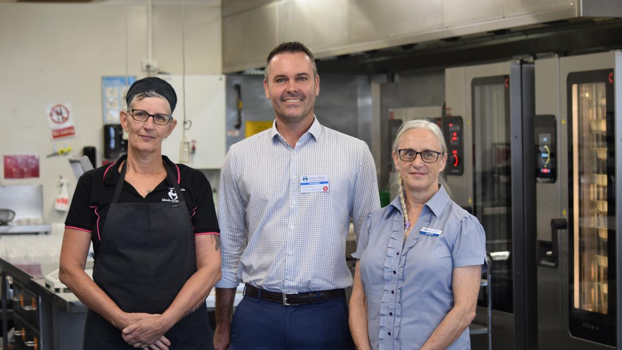 2IC at Meals on Wheels Wendy Gobbert, Townsville MP Adam Baillie and Meals on Wheels Business Manager Alison Maclean. Picture: Nikita McGuire