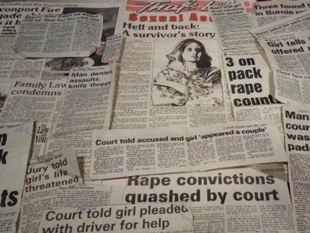 Newspaper clippings showing coverage of Janelle's case in the 1990s. Picture: Supplied