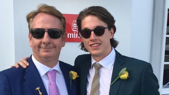 Mark Casey and his late son James at the races. Picture: Supplied