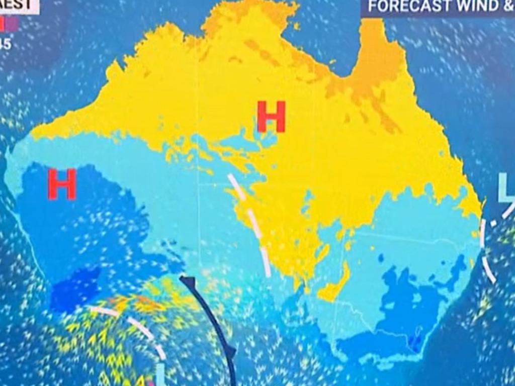 The south east is expected to be lashed with heavy rain and severe winds following a temporary reprieve of warm weather. Picture: Sky News Weather.