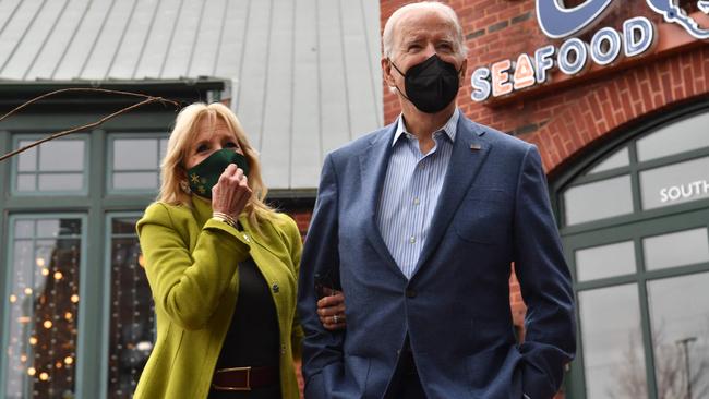 US President Joe Biden and first lady Jill Biden. The President could face a challenge from the left of his party. Picture: AFP