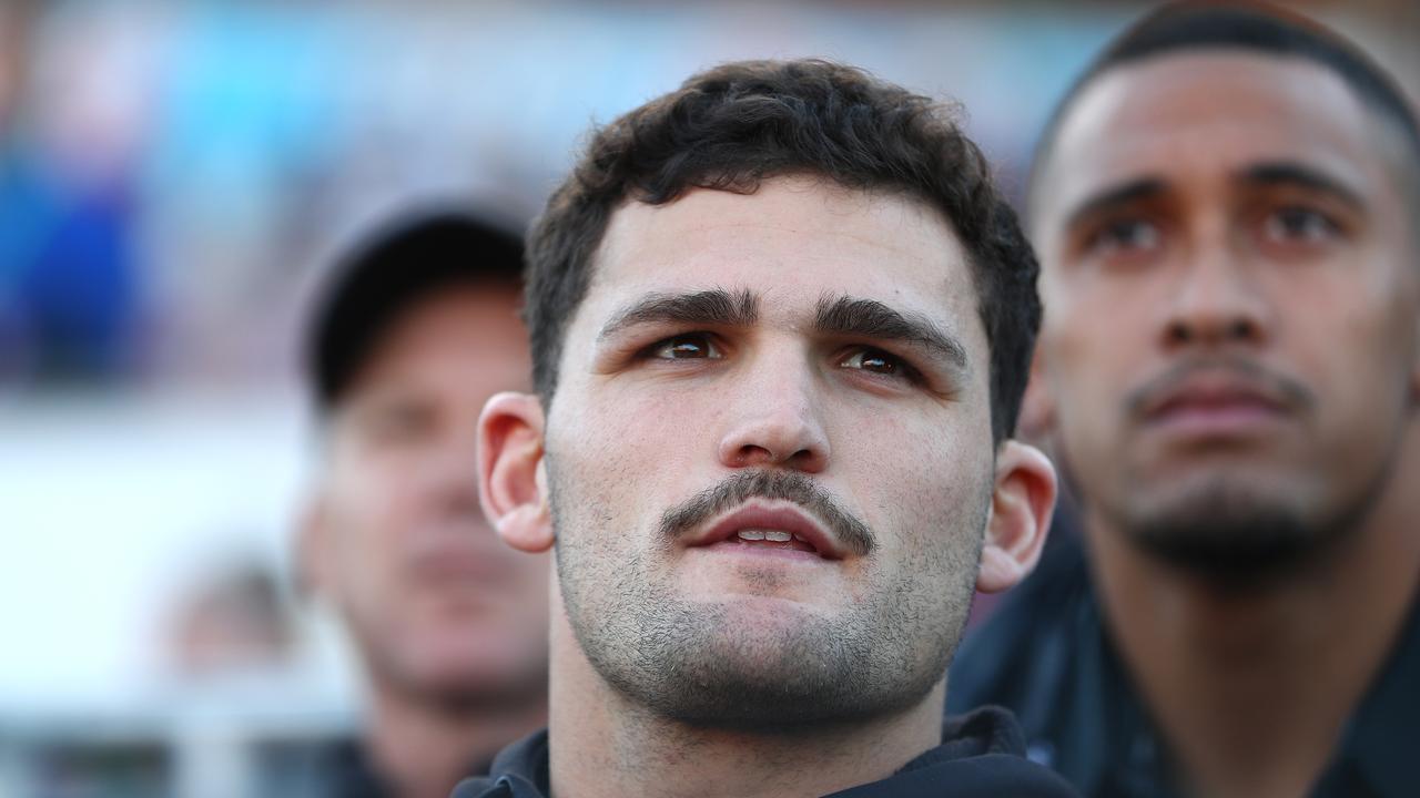 PENRITH, AUSTRALIA - JUNE 09: Nathan Cleary is seen prior to the round 14 NRL match between Penrith Panthers and Manly Sea Eagles at BlueBet Stadium, on June 09, 2024, in Penrith, Australia. (Photo by Jeremy Ng/Getty Images)