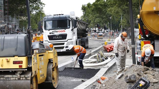 Works on Southbank Boulevard continue. Picture: David Caird