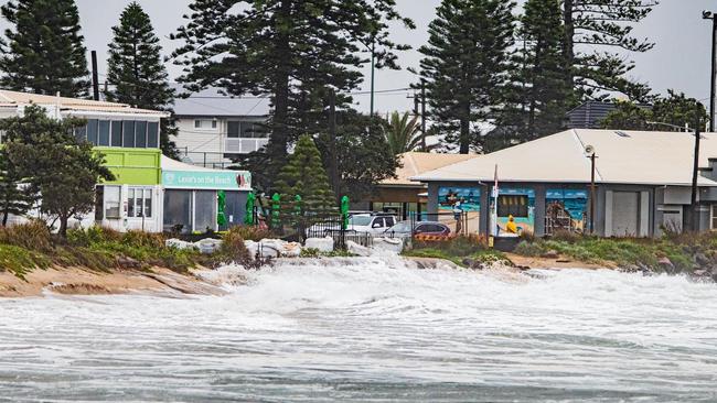 King tides combined with the east coast low to again raise concerns about erosion at Stockton Beach. Picture: Justin Martin.