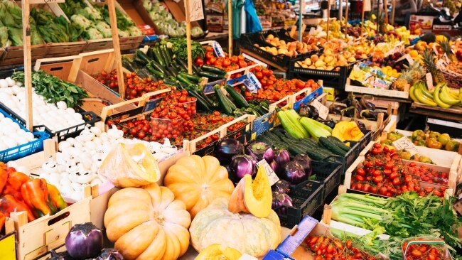 A fresh produce market stall is seen in Palermo. Picture: Getty Images