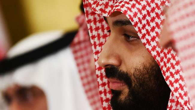 Saudi Arabia's Crown Prince Mohammed Bin Salman attends a working breafast with US President Donald Trump (not pictured) during the G20 Summit in Osaka on June 29, 2019. (Photo by Brendan Smialowski / AFP)